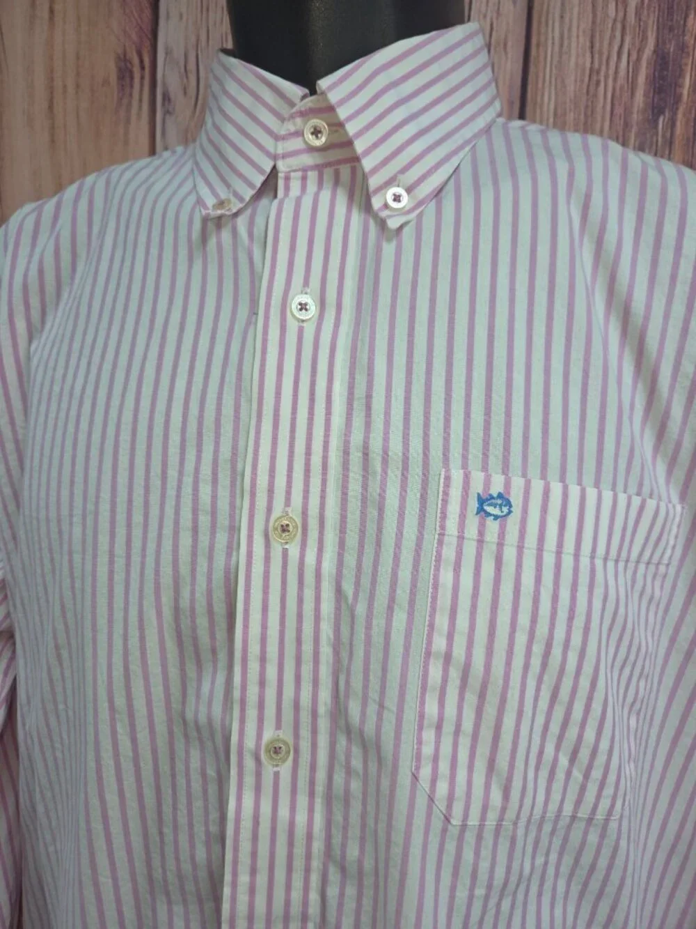 Southern Tide Mens Pink Striped Long Sleeve Shirt Large